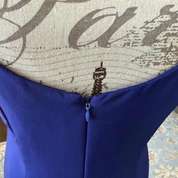 VINCE CAMUTO Cobalt Blue Purple Crystal Embellished Strap Mermaid Gown Dress 6 - Picture 12 of 14